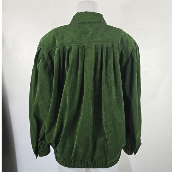 Ernst Strauss by Paul Schnell Vintage Forest Green Suede Women's Winter Jacket L - Picture 2 of 6